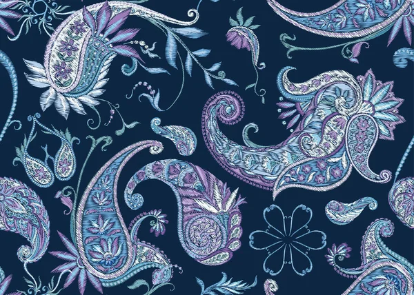 Mönster med traditionell paisley. Blommig vektor — Stock vektor