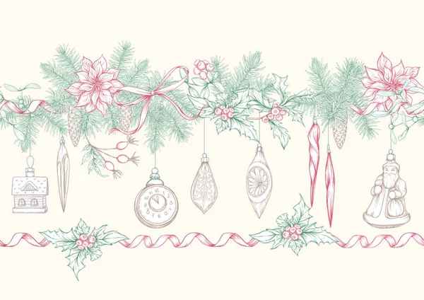 Couronne de Noël d'épicéa — Image vectorielle