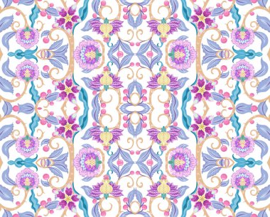 Kusursuz desenli, modası geçmiş süs çiçekleri.,