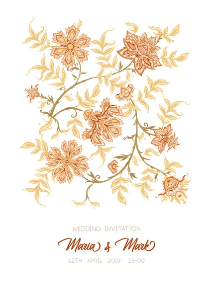 Ethnic μοτίβο σε στυλ καλαμκάρι, φαντασία floral μοτίβο. — Διανυσματικό Αρχείο