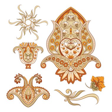 Geleneksel desenli desen. Çiçek vektörü