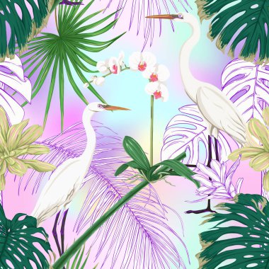 Kusursuz desen, arka plan. tropikal bitkiler ile