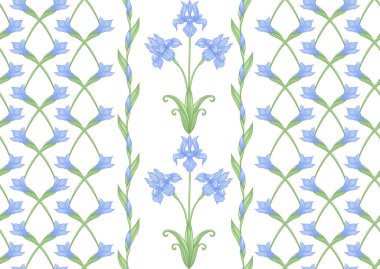 Süsen çiçeği, zambak çiçeği. Kusursuz desen,