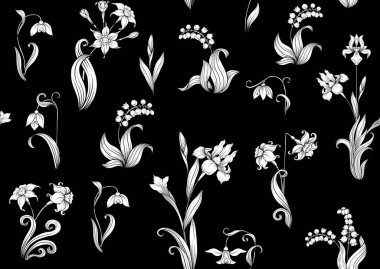 bahar çiçekleri seamless modeli.