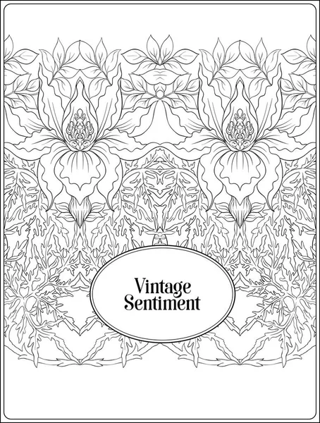 Blumenmuster, Hintergrund im Jugendstil, — Stockvektor