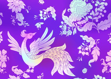 Çiçeksiz kuşlu fantezi desenli 
