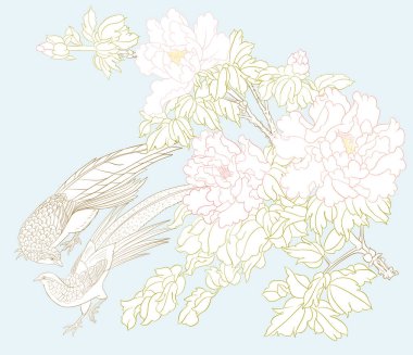 Sülün çiçekli şakayık ağacı dalı