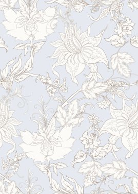 Fantezi çiçekleri retro, vintage, jacobean 