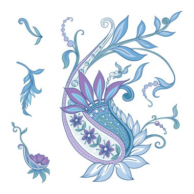 Geleneksel desenli desen. Çiçek vektörü