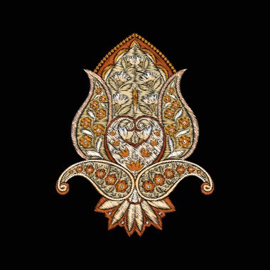 Geleneksel desenli desen. Çiçek vektörü