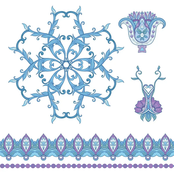 Patrón con paisley tradicional. Vector floral — Archivo Imágenes Vectoriales