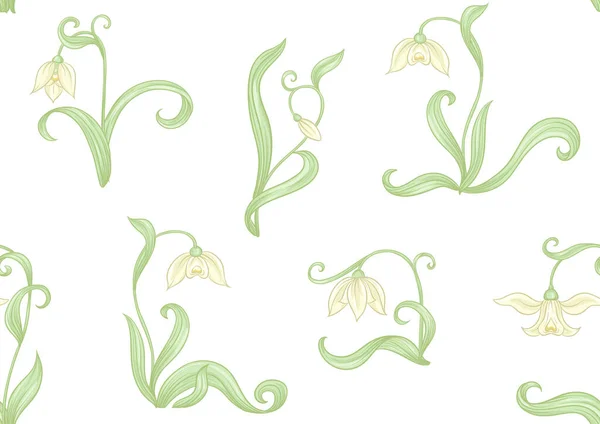 Galanthus, śnieg, Nivalis. Płynny wzór — Wektor stockowy