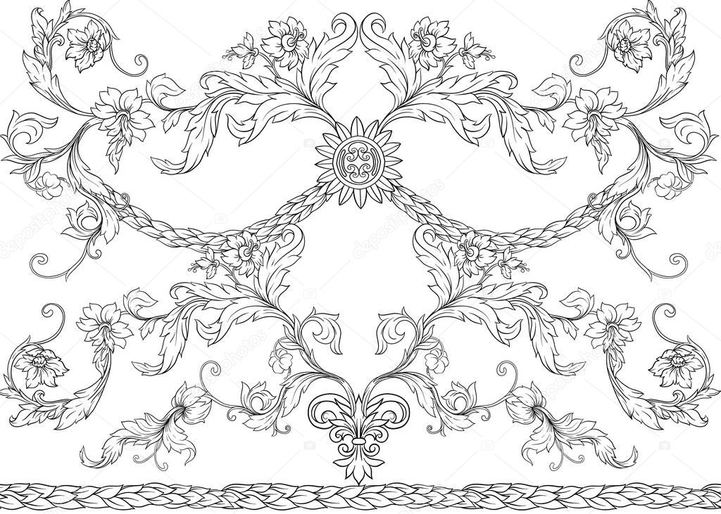 Seamless pattern, background In baroque