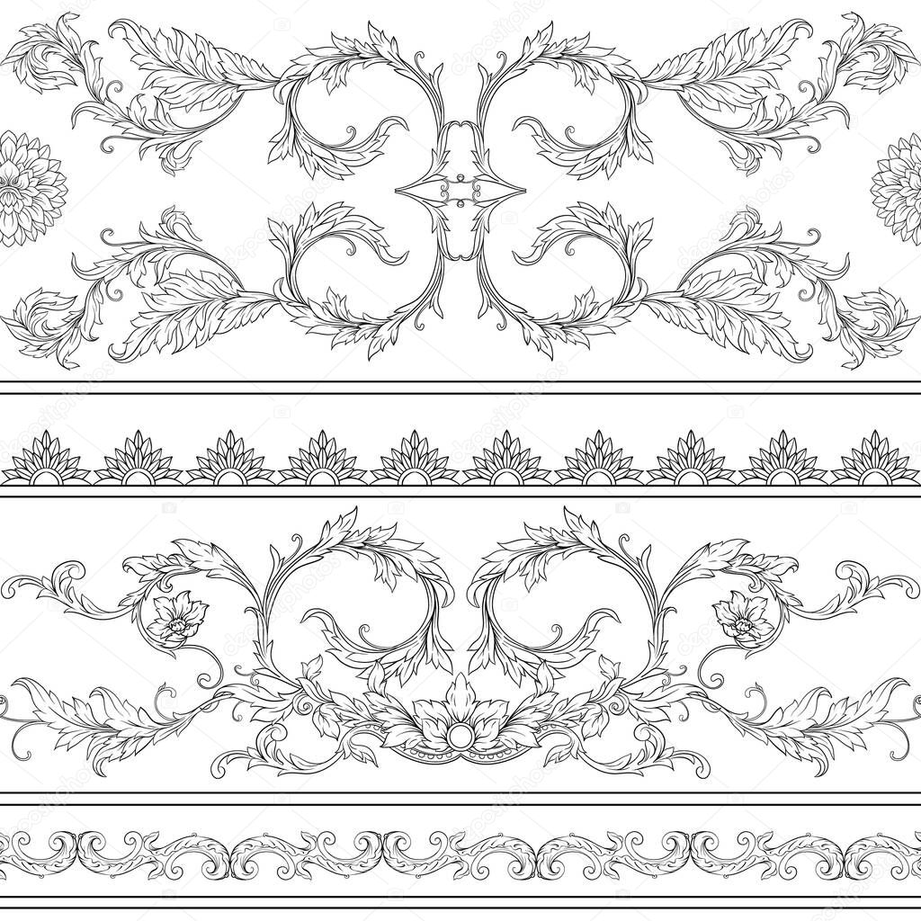 Seamless pattern, background In baroque