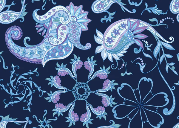 Motif avec paisley traditionnel. Vecteur floral — Image vectorielle