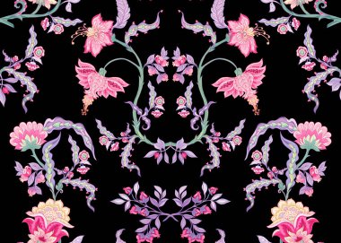 Şekillendirilmiş süs çiçekleriyle desen elementleri 