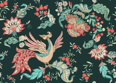 Jacobean 'de çiçek desenli fantezi.