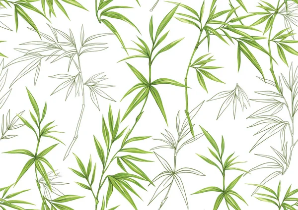 Plantas tropicales y flores Patrón inconsútil . — Vector de stock