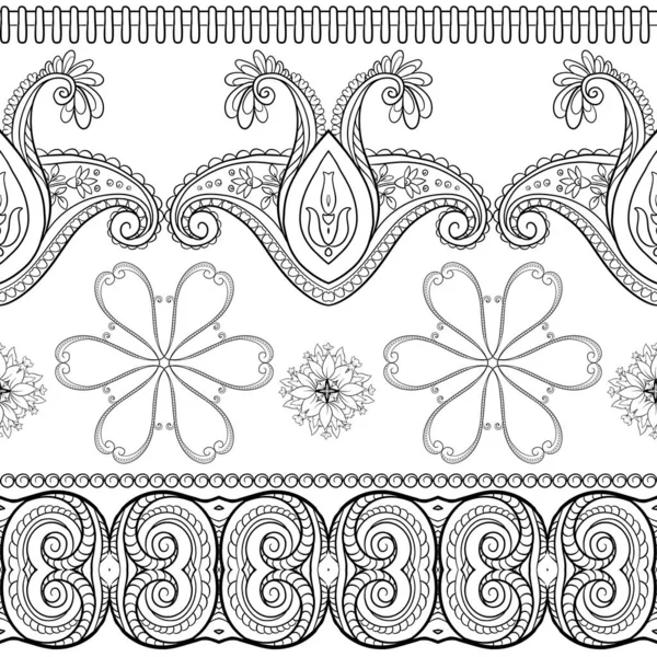 Naadloos patroon, met traditionele paisley. — Stockvector