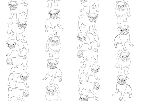 Patrón sin costuras, fondo con cachorros — Archivo Imágenes Vectoriales