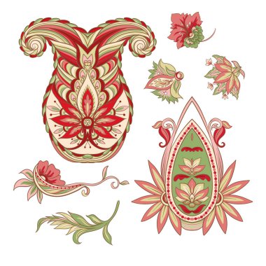 Geleneksel desenli desen. Çiçek vektörü