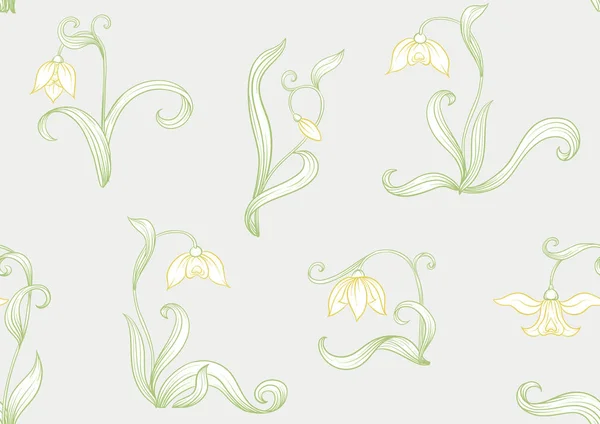 Galanthus, śnieg, Nivalis. Płynny wzór — Wektor stockowy