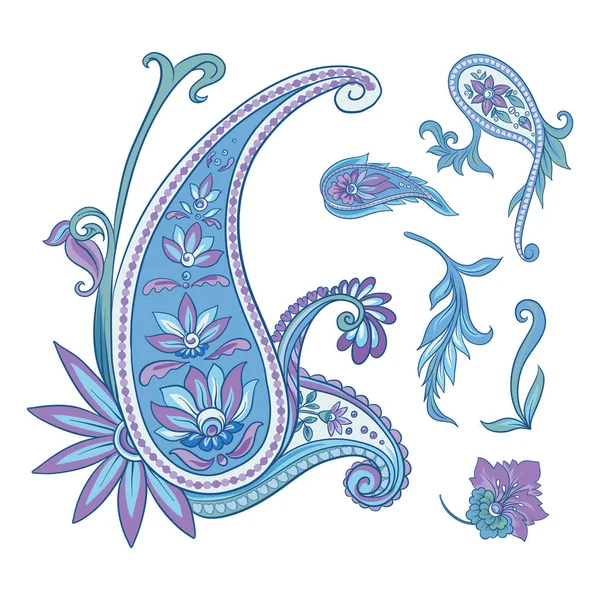 Patrón con paisley tradicional. Vector floral — Archivo Imágenes Vectoriales