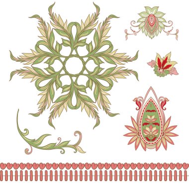 Geleneksel desenli desen. Çiçek vektörü