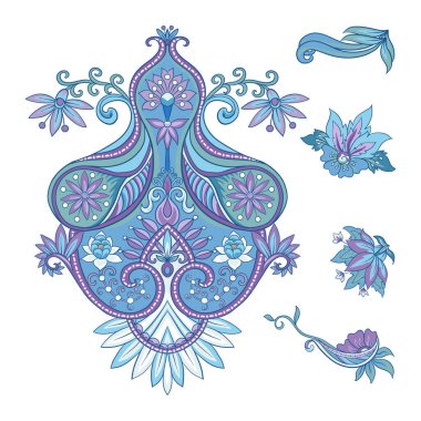 Geleneksel desenli desen. Çiçek vektörü