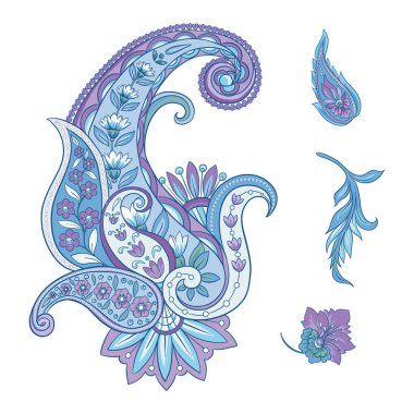 Geleneksel desenli desen. Çiçek vektörü