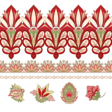 Geleneksel desenli desen. Çiçek vektörü