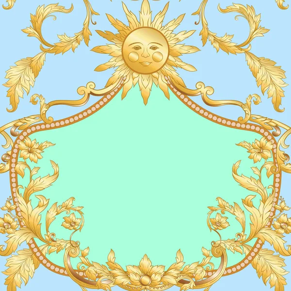 Seamless pattern in baroque, rococo, victorian, — Stock Vector