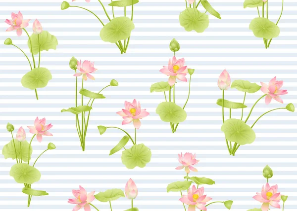 Lotus fleurs motif sans couture. Illustration vectorielle . — Image vectorielle