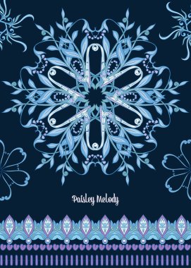 Geleneksel desenli desen. Çiçek vektörü