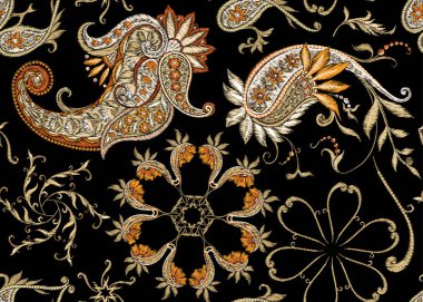 Geleneksel desenli desen. Çiçek vektörü