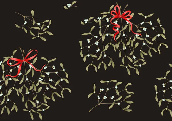 Seamless pattern Mistletoe — Stock Vector