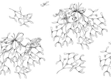 Kusursuz desen. Ökseotu, Robin kuşu.