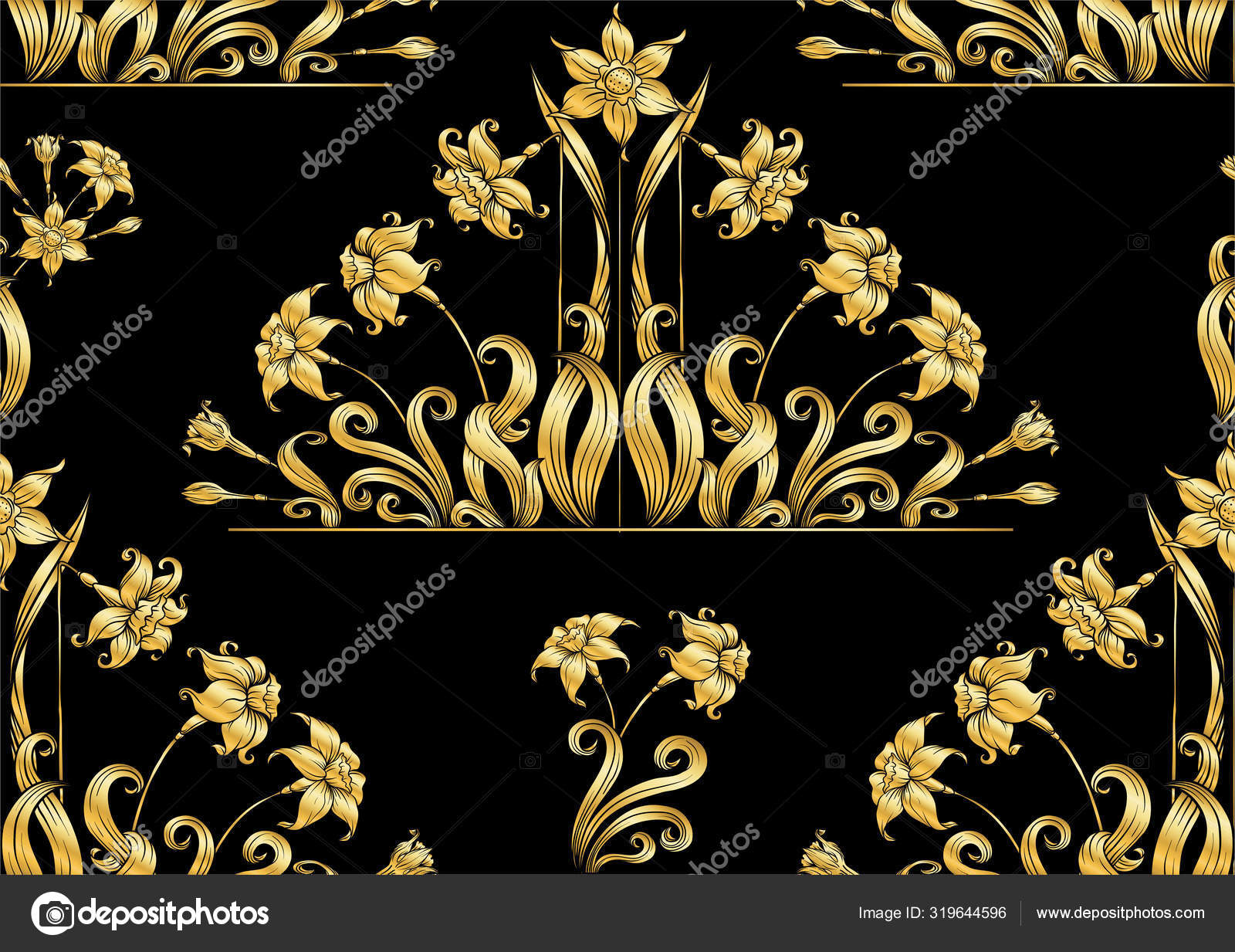 Narcissus. Seamless pattern, background. Stock Vector Image by