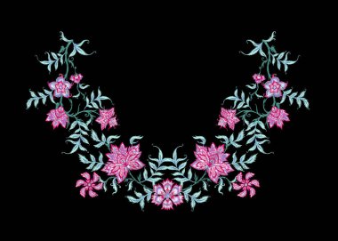 Kalamkari tarzında işlemeli etnik desenler,