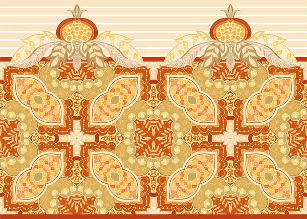 ジャコビアン刺繍スタイルでファンタジー花シームレスパターン — ストックベクタ