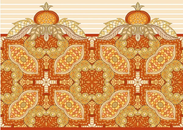 Fantaisie motif floral sans couture dans le style de broderie jacobean — Image vectorielle