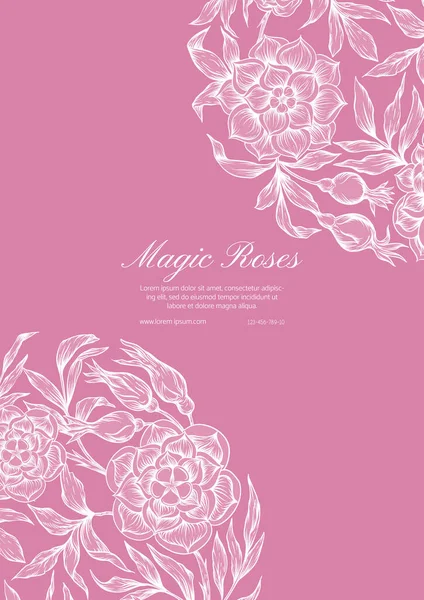 Roses Template for wedding invitation. — Stock Vector