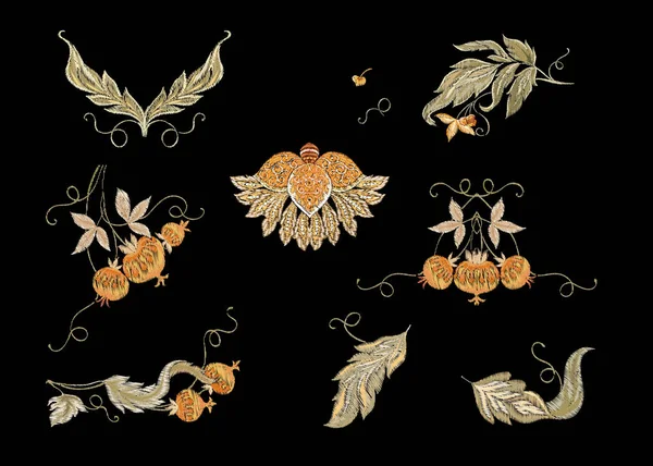 Flores ornamentales estilizadas en estilo retro, vintage — Vector de stock