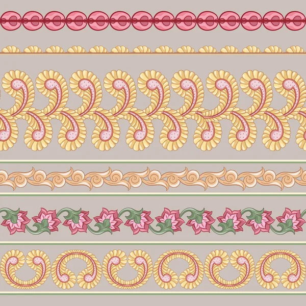 Inconsútil patrón étnico floral indio — Archivo Imágenes Vectoriales
