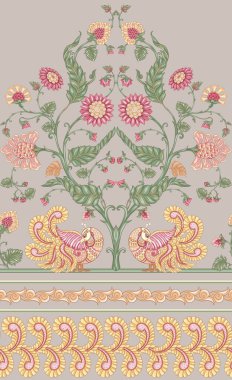 Seamless Indian floral ethnic pattern  clipart