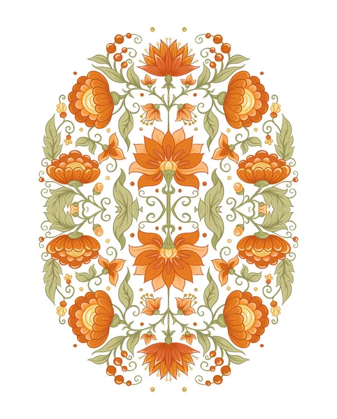 Traditie mughal motief, fantasie bloemen — Stockvector