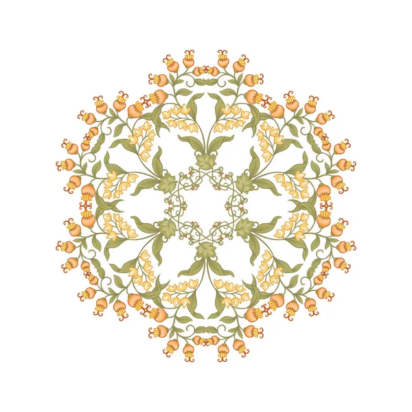 Traditie mughal motief, fantasie bloemen — Stockvector