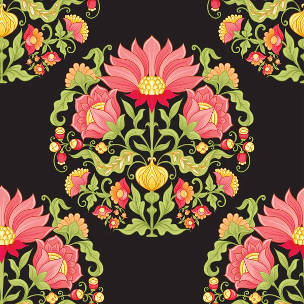 Могольский мотив, фэнтези-цветы — стоковый вектор