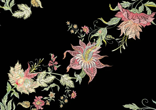Fantasy virágok retro, szüret, jakobab — Stock Vector