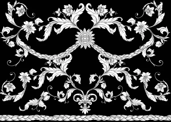Patrón sin costuras, fondo en barroco — Archivo Imágenes Vectoriales